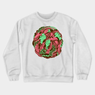 Pink Mint Abstract Wave of Thoughts No 1 Crewneck Sweatshirt
